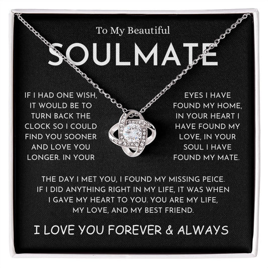 To My Beautiful Soulmate Love Knot Necklace 42