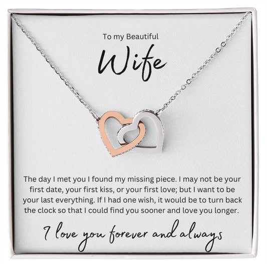 Interlocking Hearts Necklace to my Beautiful Wife one thing design W