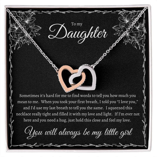 To my Daughter Interlocking Hearts necklace