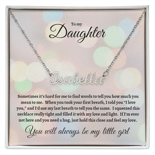 To my Daughter Custom Name Necklace pastel lights design