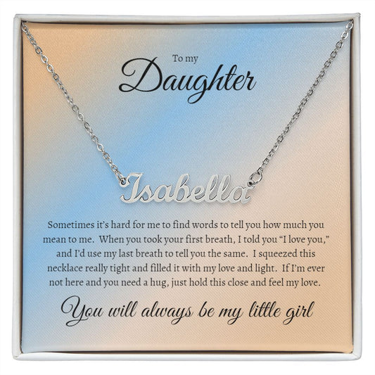 To my Daughter Custom Name Necklace bright sunset design