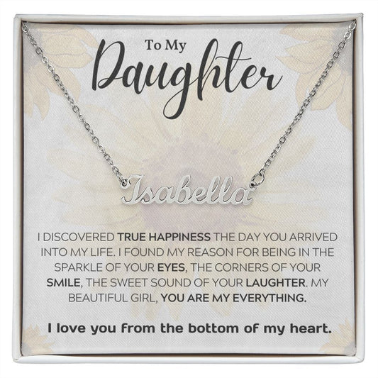 To my Daughter Custom Name necklace faint daisy design