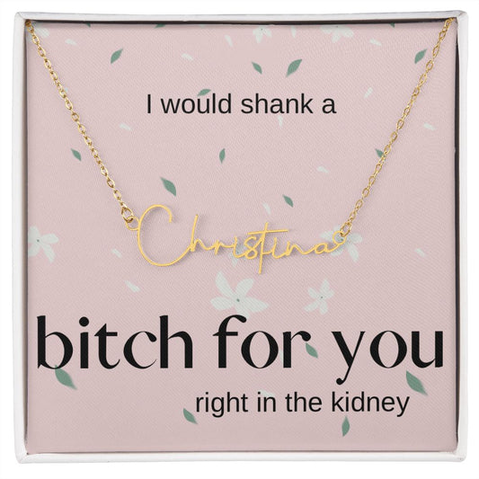 I would… Signature Name Necklace flower design