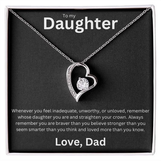 Forever Love Necklace to my Daughter from Dad straighten crown